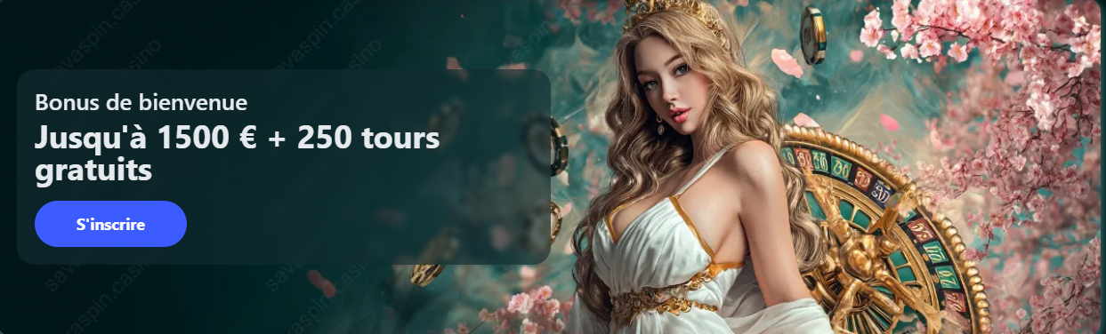 Bannière Savaspin Casino - Bonus de Bienvenue